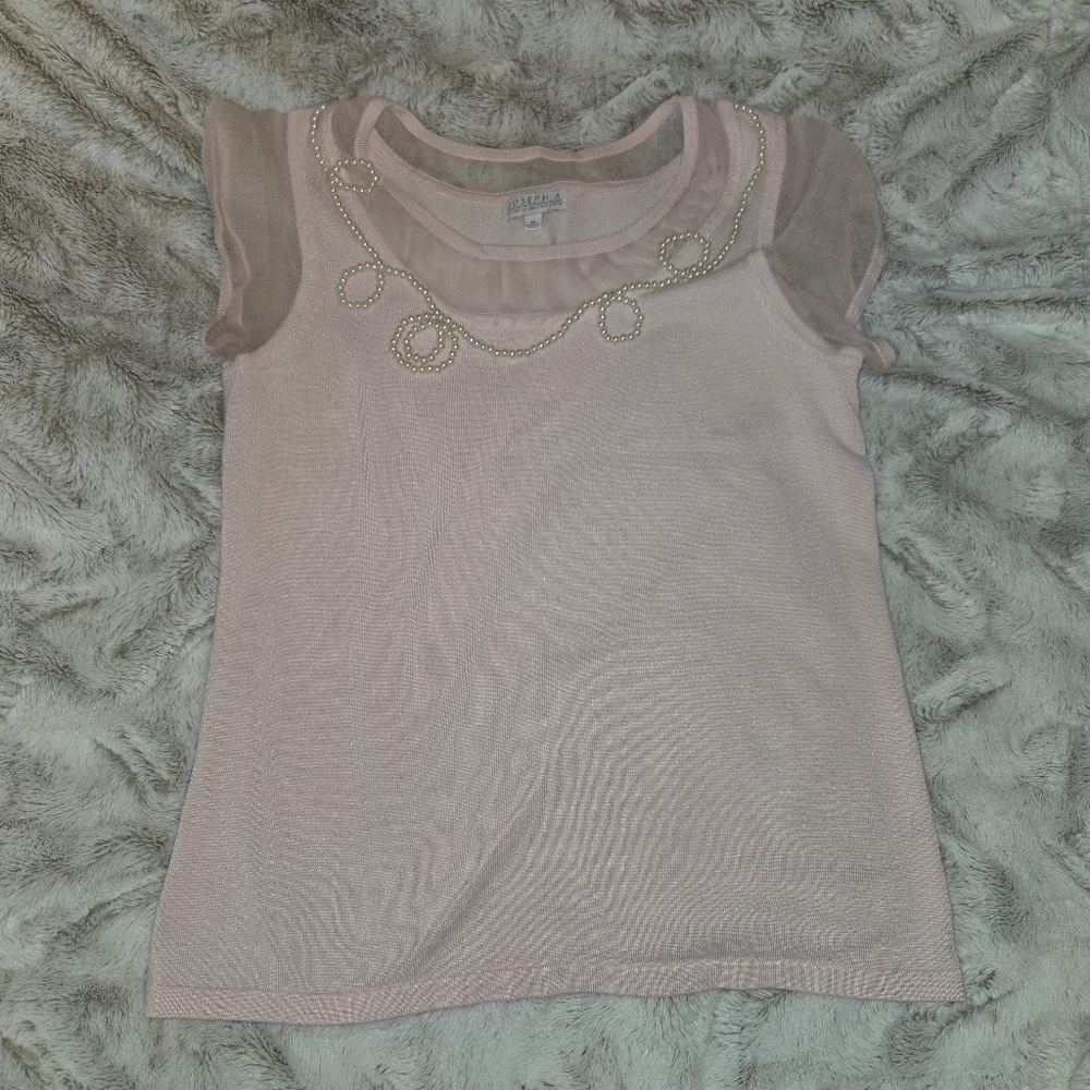 Romantic Pink Knit With Gorgeous Pearl Embellishments